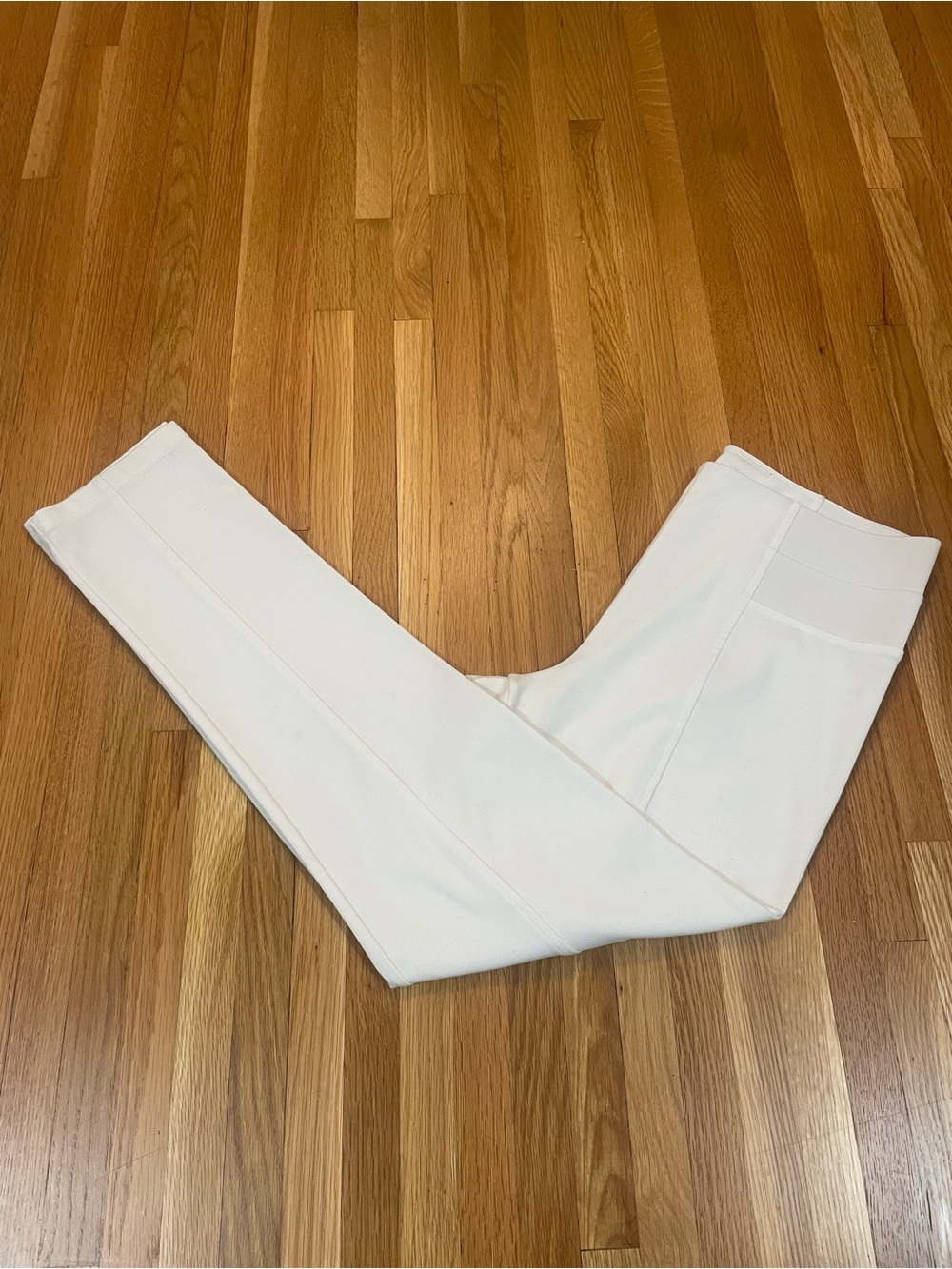 Simply Noelle White Women’s Leggings with Elastic Side Panels